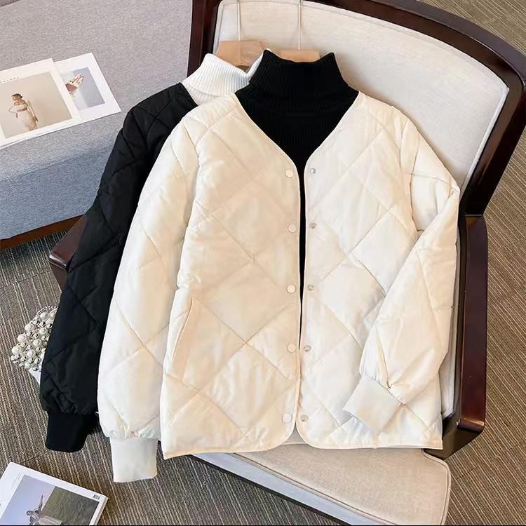 波司豋轻薄羽绒服服女2023新款韩版百搭轻薄菱形格纹女棉袄外穿保