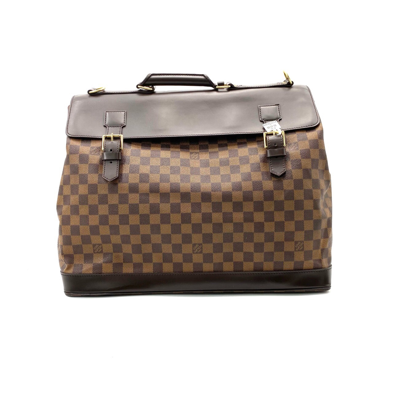 95新 LouisVuitton/路易威登 棕棋盘格拼皮手提包 尺寸44/33