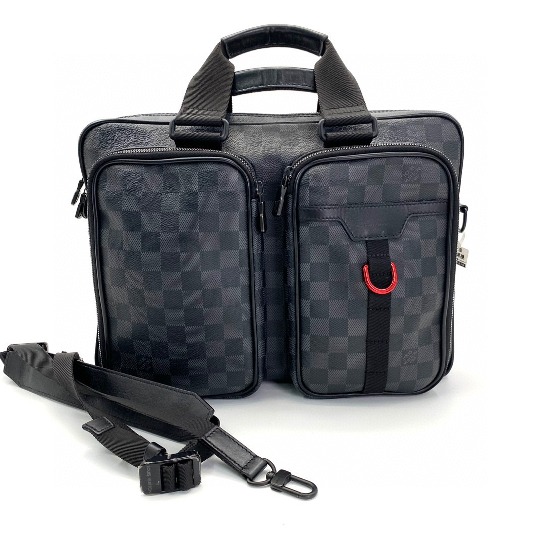 95新 LouisVuitton/路易威登 黑棋盘Utility斜挎手提包 尺寸36/27