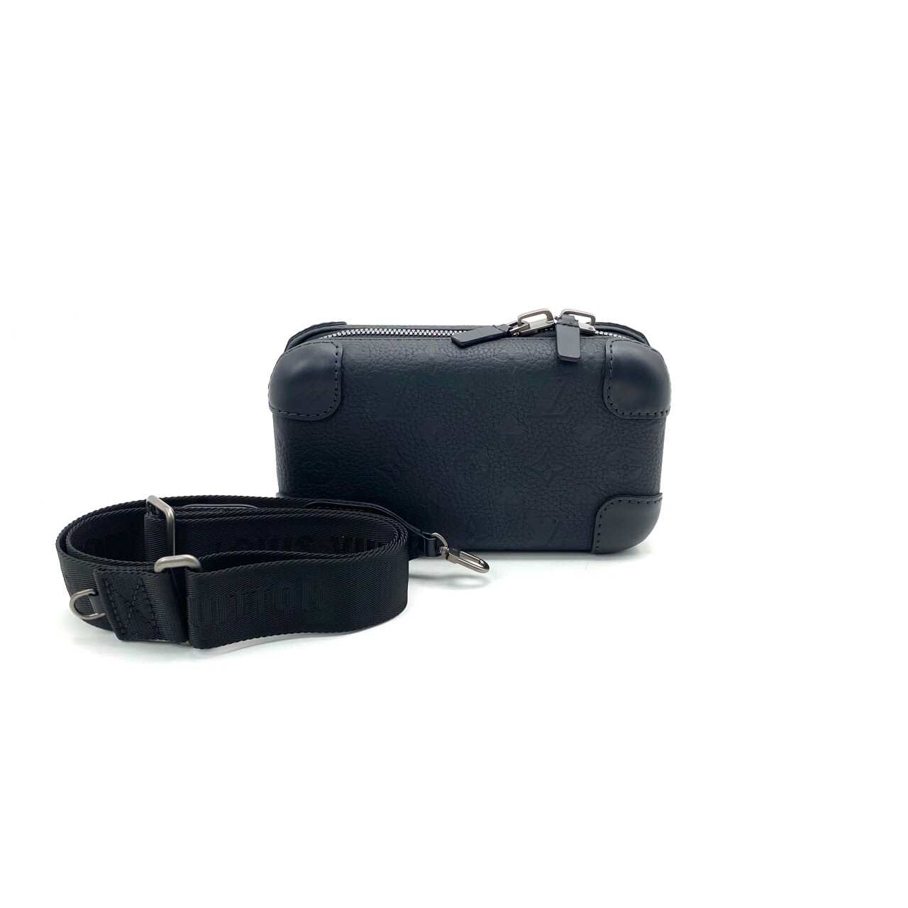 95新 LouisVuitton/路易威登 98新全皮压花硬盒子斜垮尺寸21/12