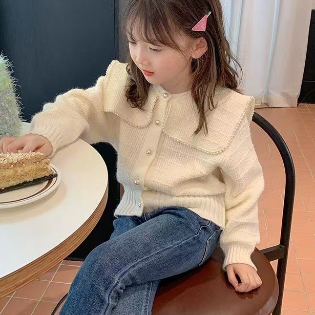 女童毛衣开衫童装2025秋装新款儿童洋气针织衫宝宝春秋小香风外套