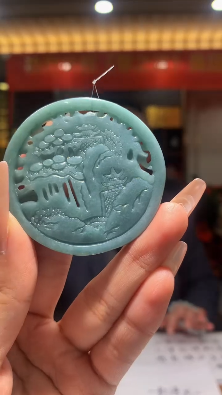 【闪购商品】翡翠颈饰未镶嵌4974kx-9吊坠山水