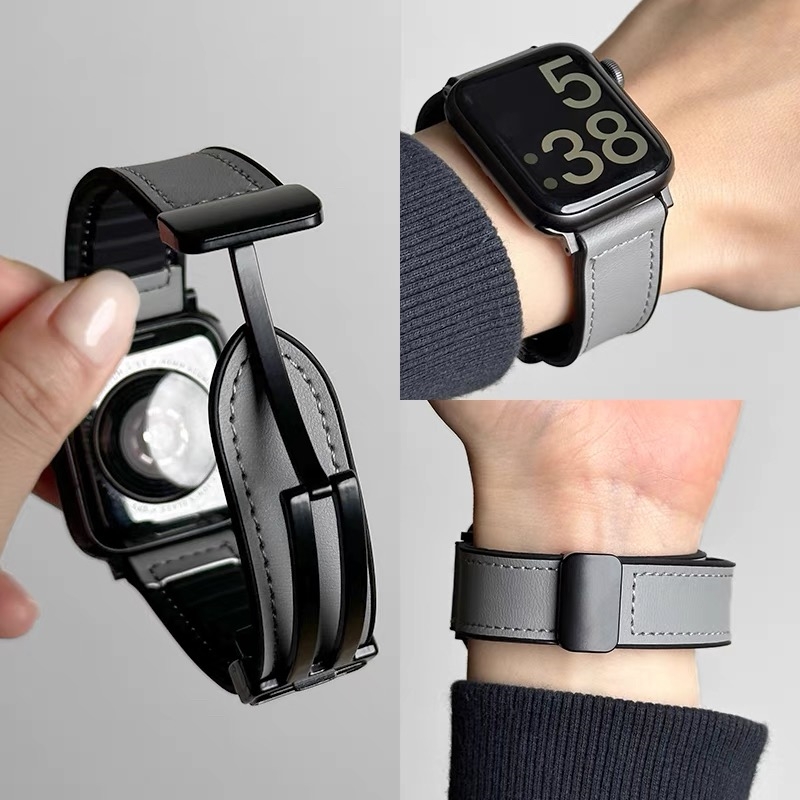 阿斯尼疯马纹磁吸扣皮带适用于Asni1/2/3/3+/3Pro/4米兰尼斯表带