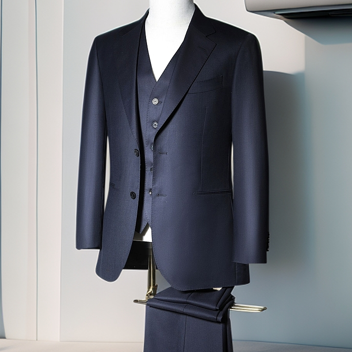 DD【黑标】手工平驳领120’S全羊毛西服套装#8998杰家高定商务深锖色