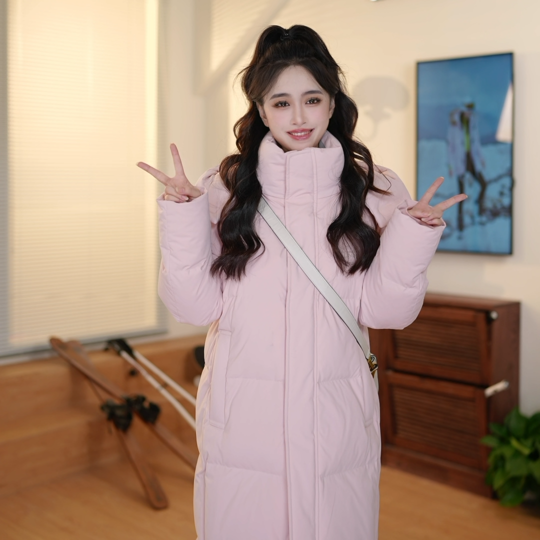 【经典版型】雪中飞情侣韩版冬季连帽宽松中长款羽绒服X40146306FX