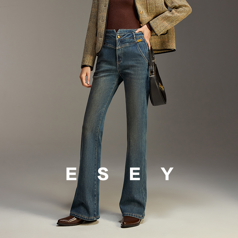 ESE·Y 咖啡大师水洗系列-小蛮腰微喇裤