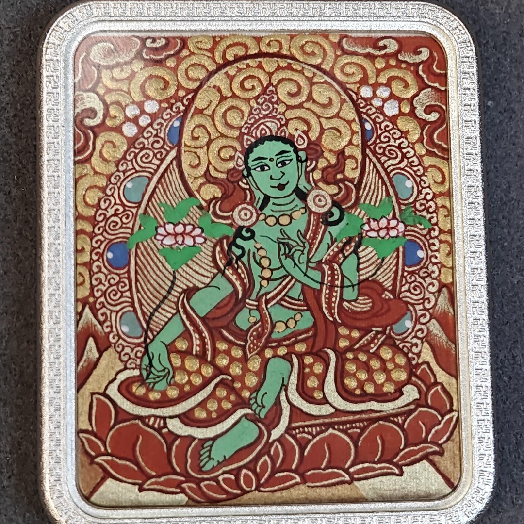 绿度母唐卡，纯手绘