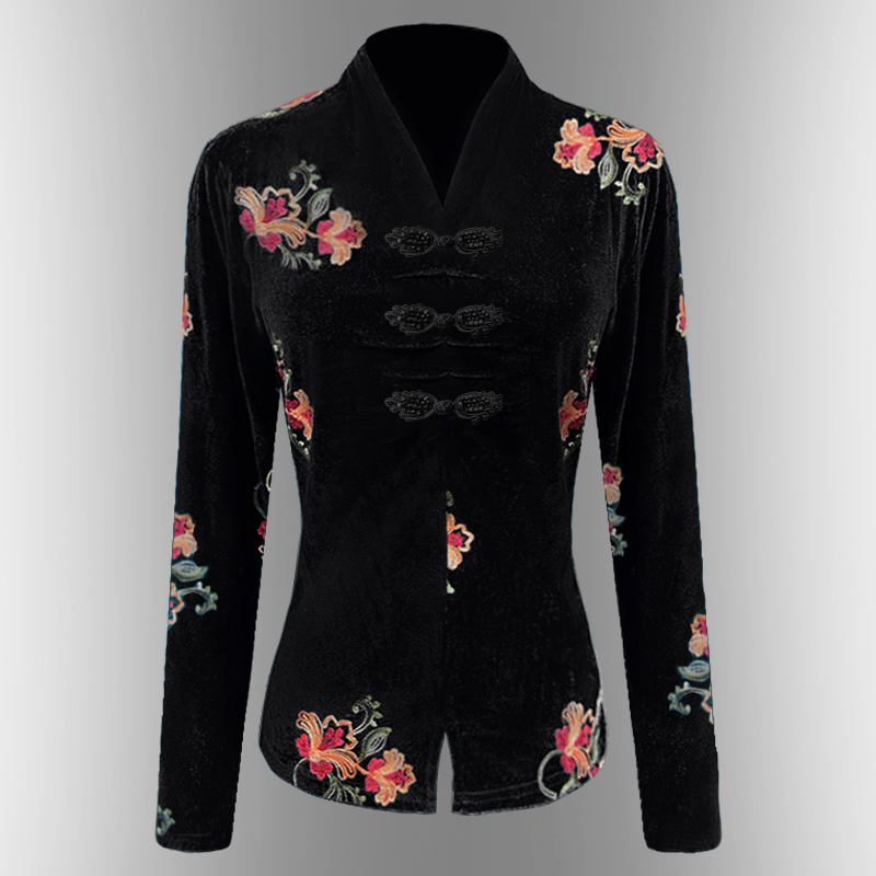 时尚服装女士丝绒弹力上衣6GL58800