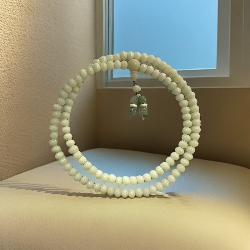 P39 白玉菩提根算盘珠0.9c脖挂