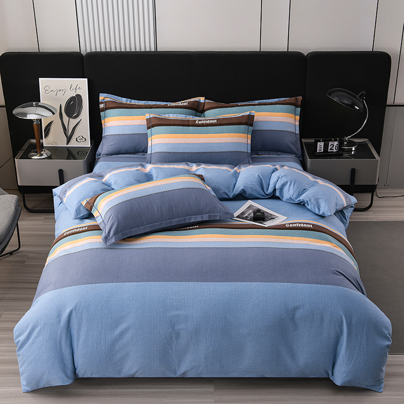 【秋季热销】全棉加厚加密四件套亲肤透气斜纹简约床上双面印花