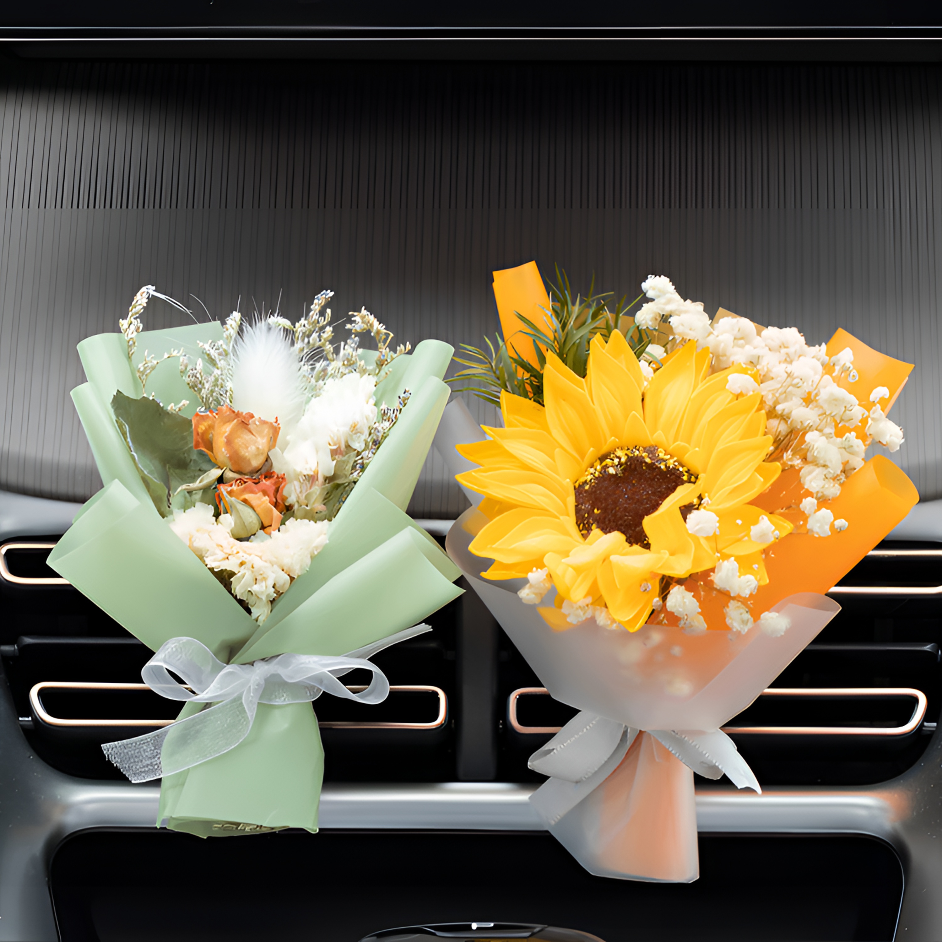 繁星车载出风口香水创意永生干花花束装饰汽车空调香氛夹天然礼物