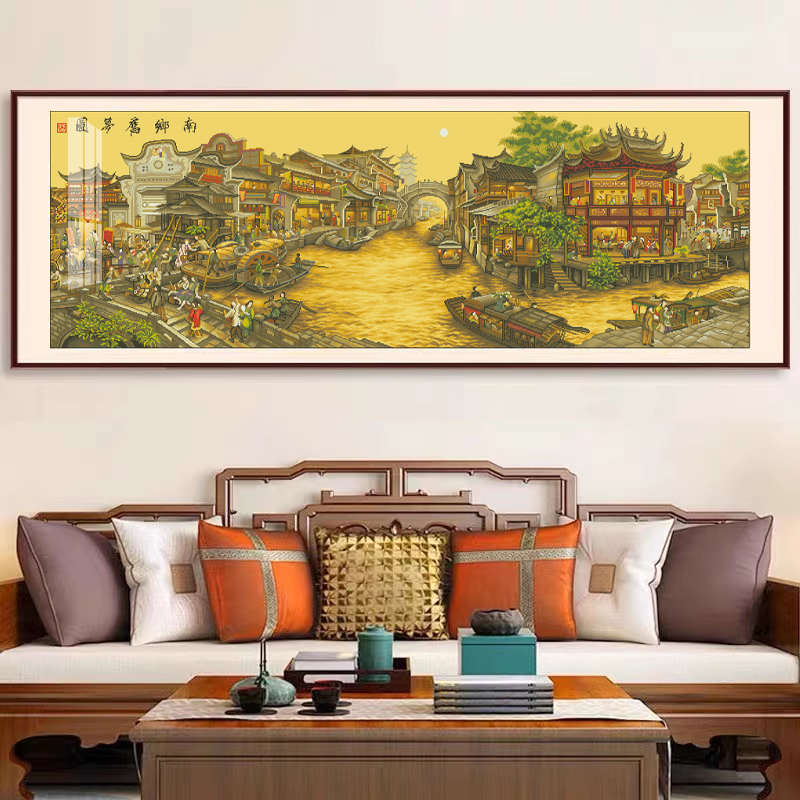 美初十字绣南乡旧梦图名画经典收藏书房办公室装饰套包印花刺绣