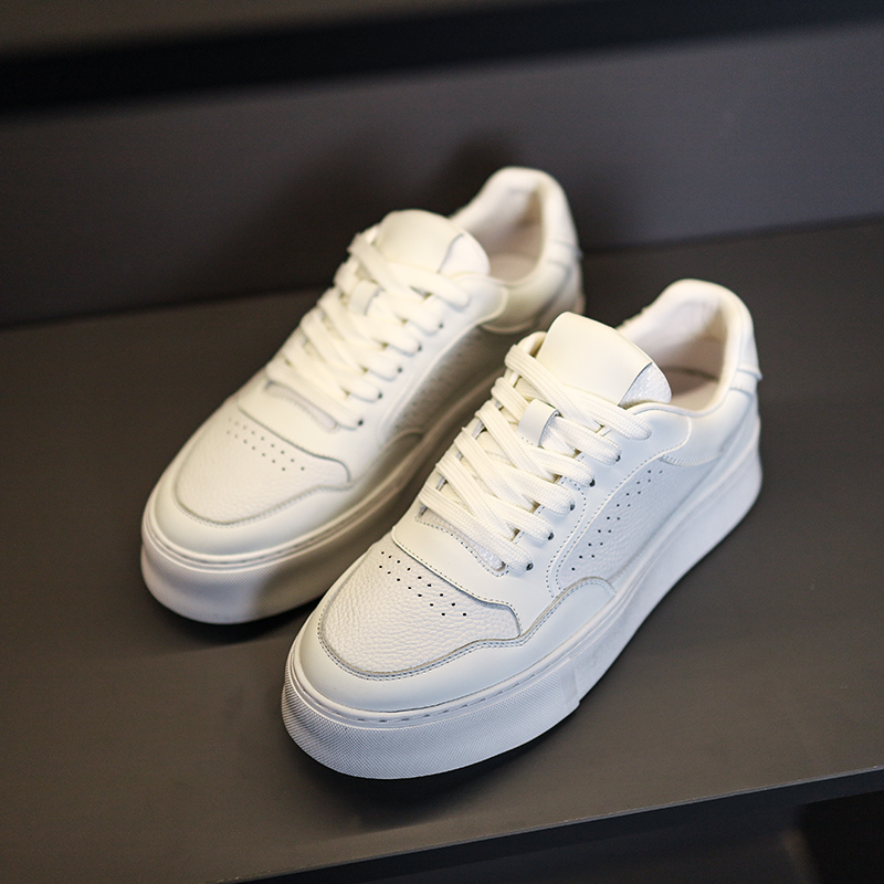 秋冬新品 软底增高舒适男鞋 高端休闲低帮西裤专用小白鞋
