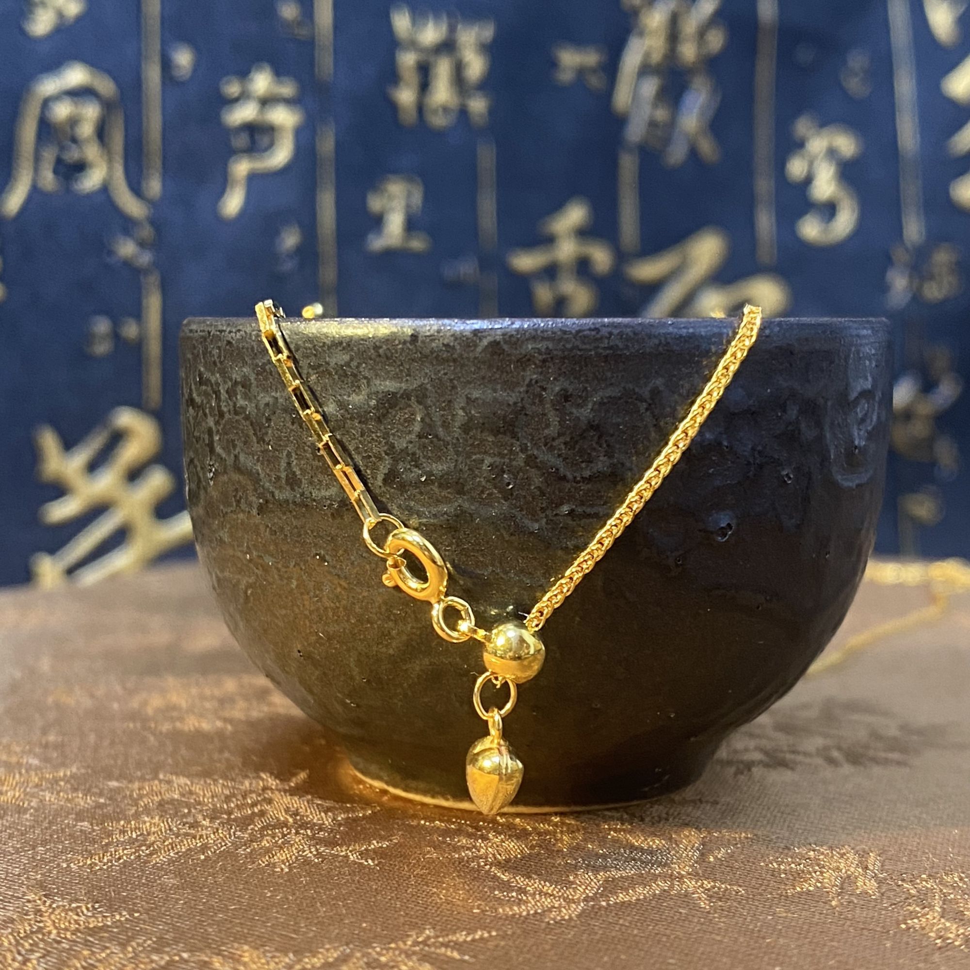 链子925银 AB拼接款桃心银链 链长50cm/20寸 可调节时尚百搭简约