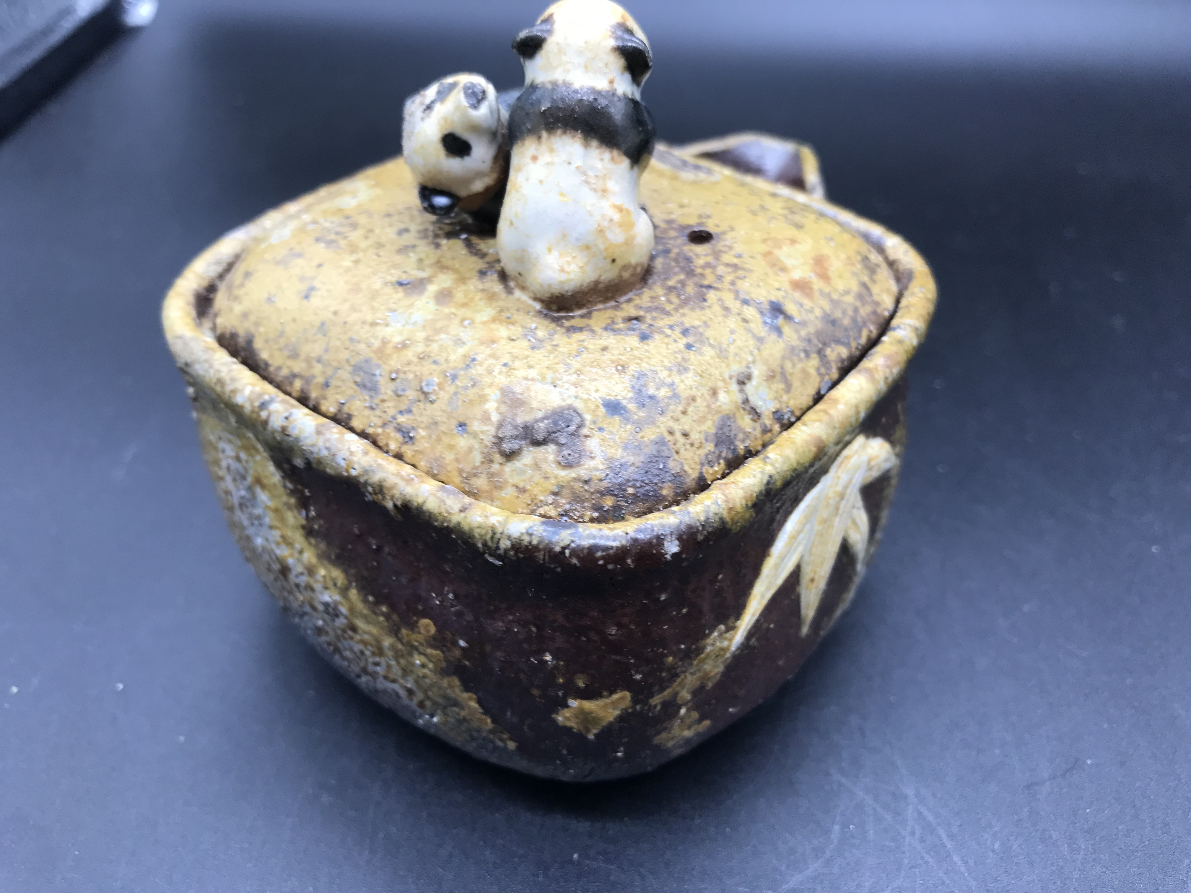 备前烧细工物名家：森脇弘行熊猫宝瓶，特价