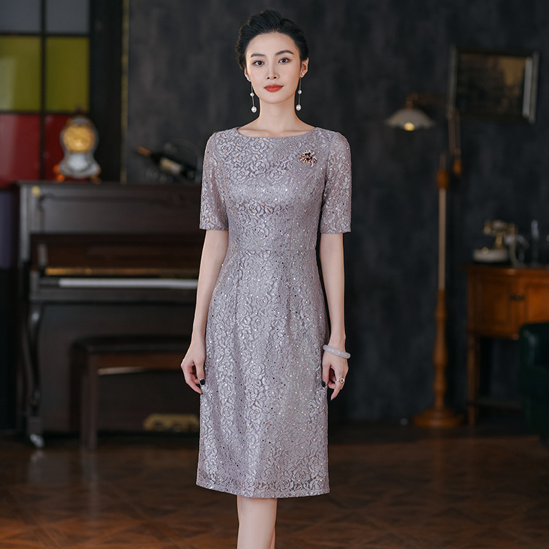 喜婆婆喜妈妈婚宴高贵年轻礼服2025年新款小个子连衣裙平时可穿