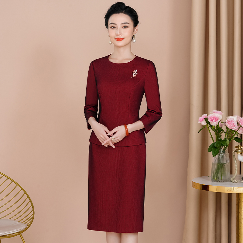 高贵年轻妈妈婚宴礼服丈母娘结婚国风长辈父母喜婆婆衣服两件套