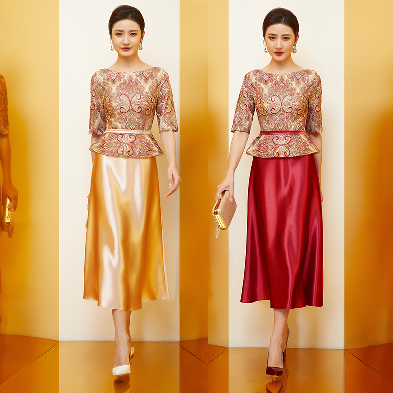 喜婆婆婚宴装礼服2025年高端丈母娘喜妈妈服装高贵婚庆结婚气质