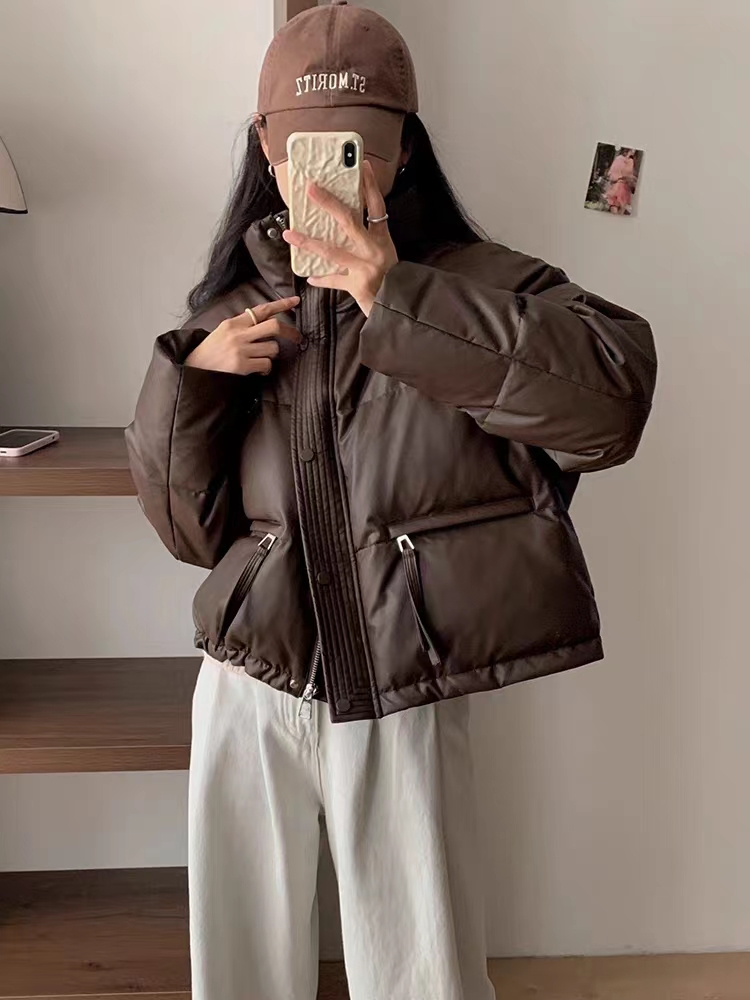 2023冬季新款欧货时尚90白鸭绒羽绒服女短款小个子爆款面包服外套