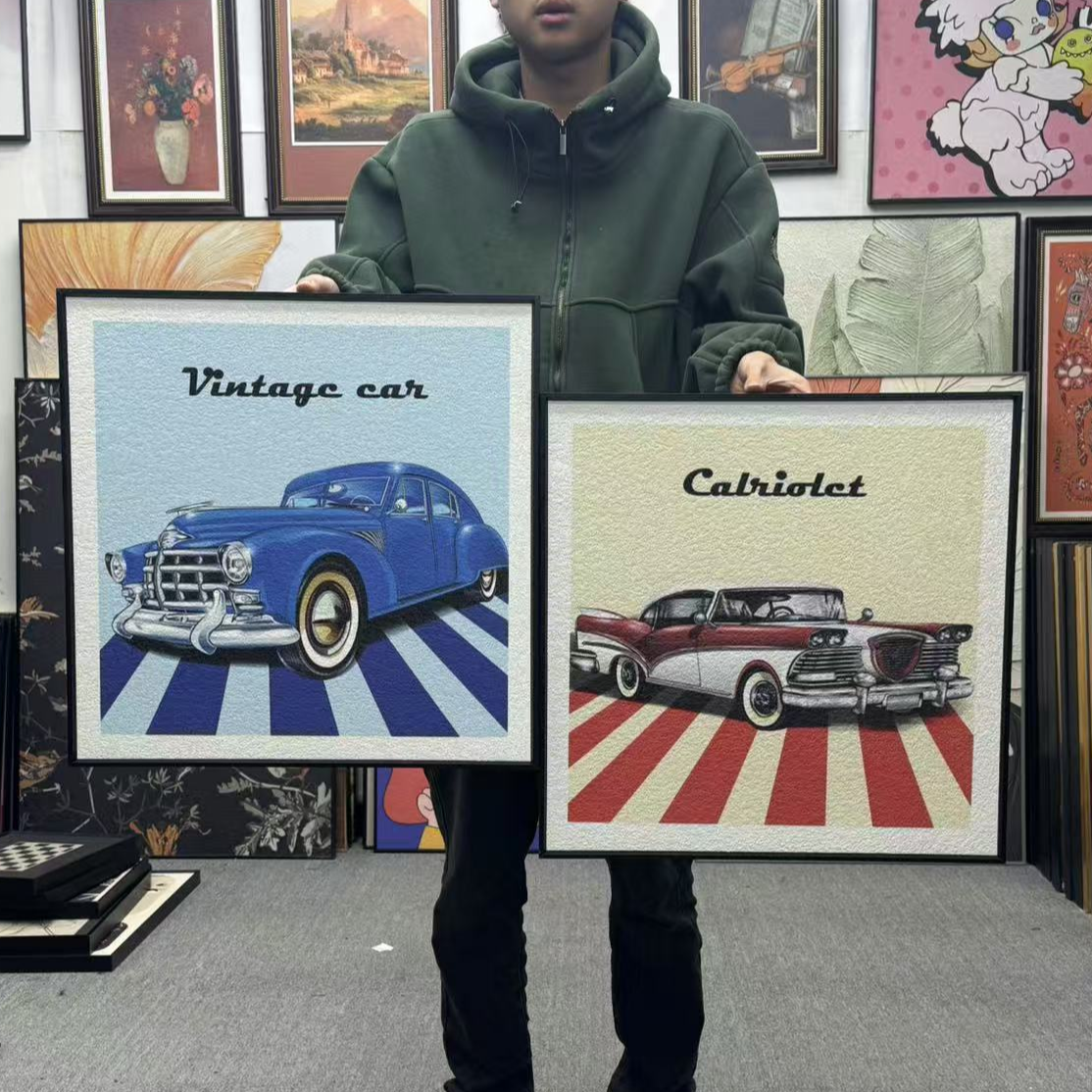 卡通汽车儿童房装饰画男孩房间床头挂画现代卧室背景墙5050