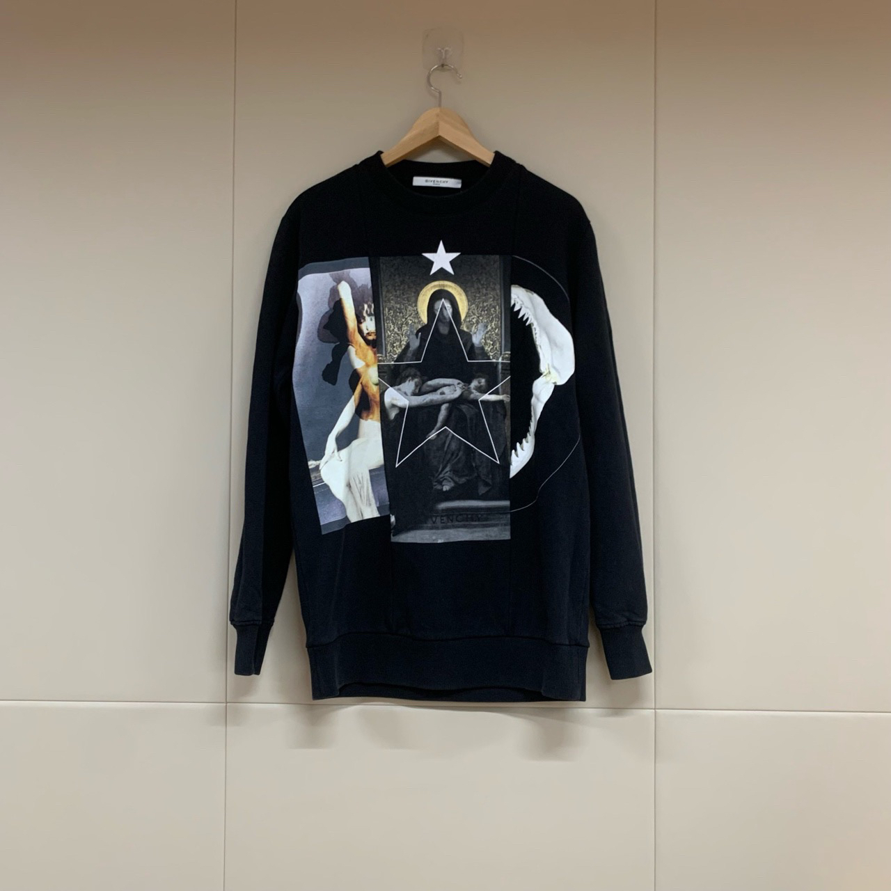 Givenchy黑色三拼圣母卫衣/xs码/99新/14740