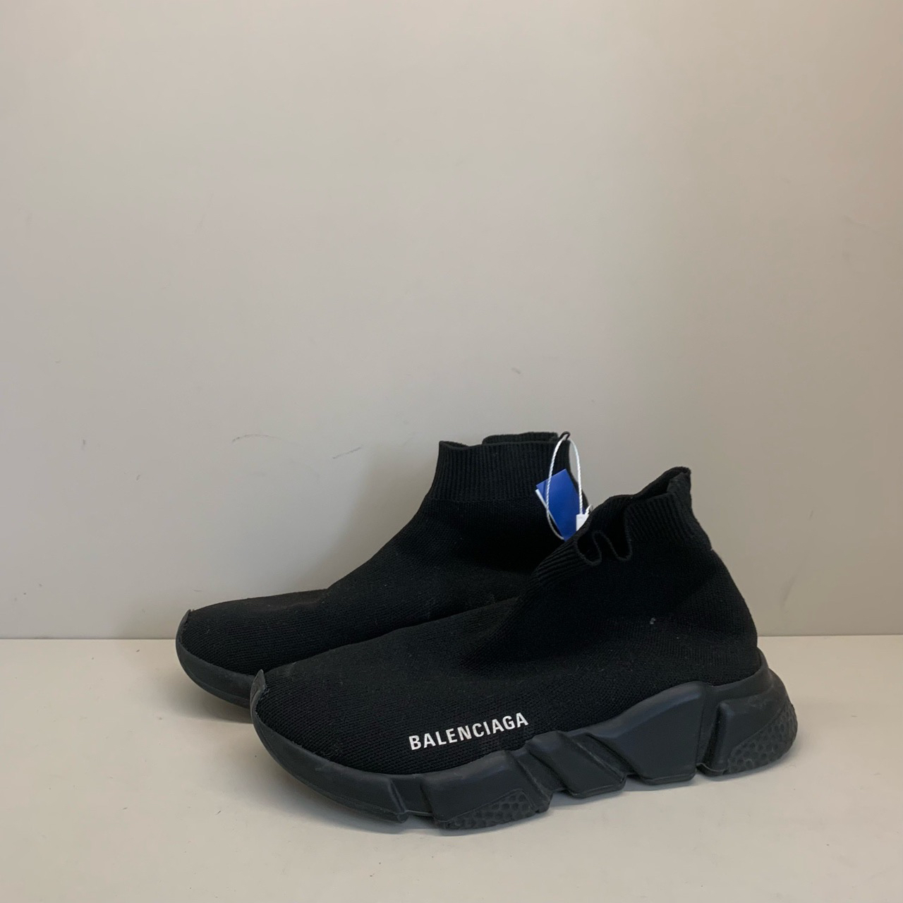 Balenciaga黑色logo弹力低帮袜子鞋/37码/98新/7068