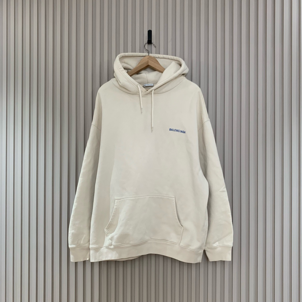 Balenciaga蓝白新款前后logo字母帽衫/L码/99新/11500