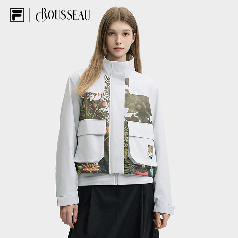 【FILA X 卢梭】杨幂同款女上衣休闲运动立领梭织外套 F11W448705F
