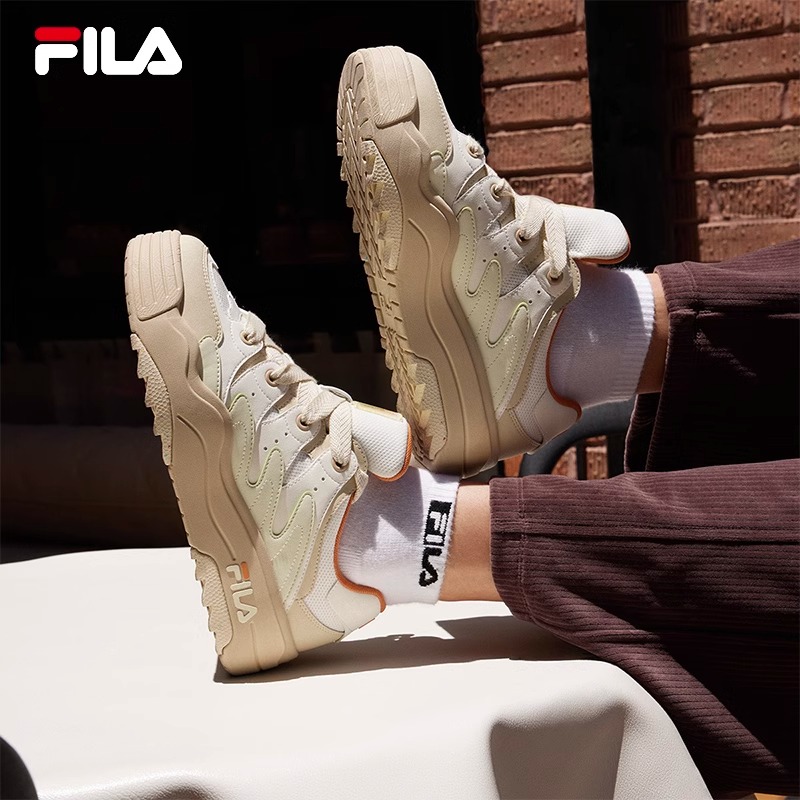Fila/斐乐官方女鞋斑斓运动鞋增高鞋秋季百搭低帮板鞋F12W431204F