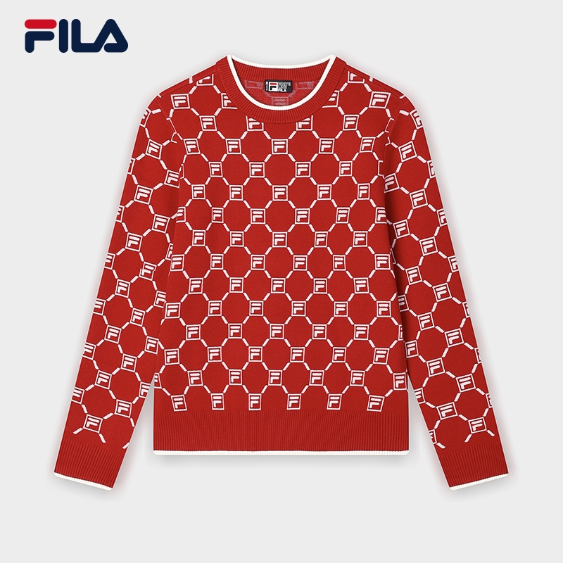 Fila/斐乐新年战袍女士户外休闲运动套头编织衫F11W518402F