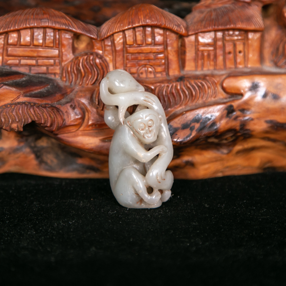 清/玉猴摆件HLXYQ-2354