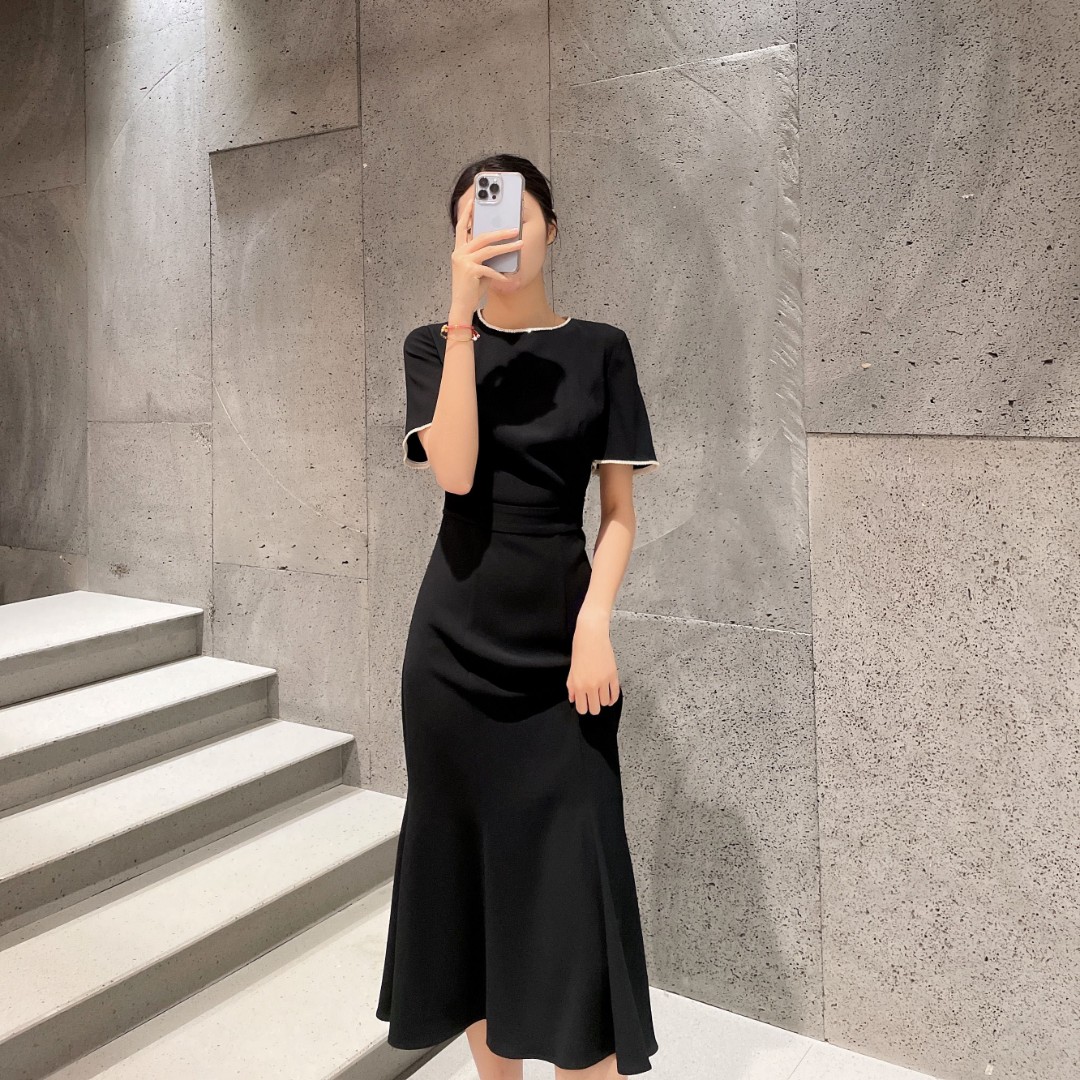 M1950美人鱼！时尚设计感高腰显瘦鱼尾连衣裙法式 衣长115 S51282