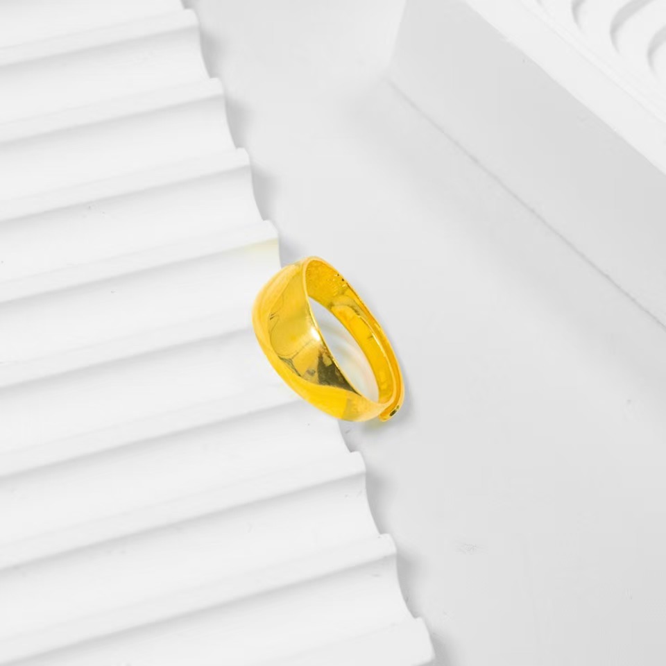 足银戒指 亮面小肚戒