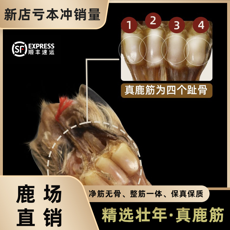 鹿蹄筋干货正品条干煲汤泡酒专用药材泡酒料新鲜去蹄子滋补养生