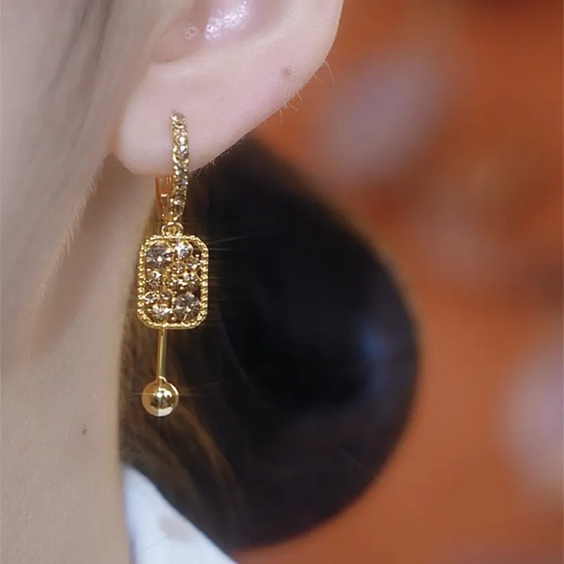 铜合金耳饰 气质耳环轻奢时尚百搭简约长款精致法式复古耳环1380