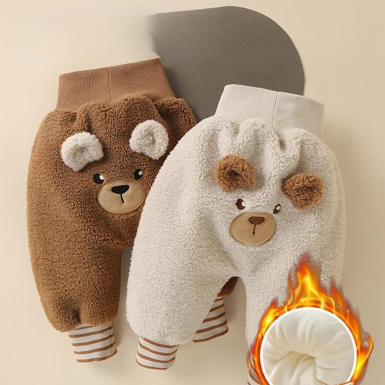 婴儿衣服加绒加厚幼儿大pp裤秋冬新款外穿女宝宝儿童长裤子