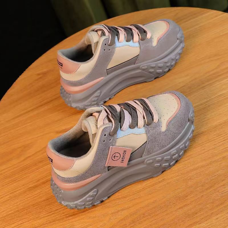 厚底增高老爹鞋女款2025新款小白休闲运动秋季爆款板鞋百搭潮鞋