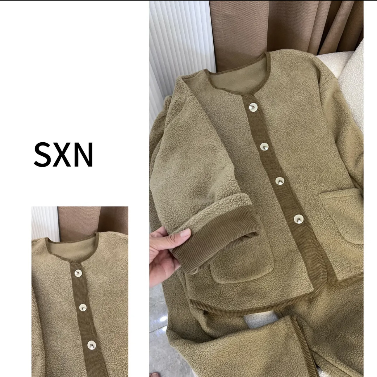 【8090宋晓暖】秋冬款加绒加厚柔软韩系可外穿女睡衣家居服开衫套装