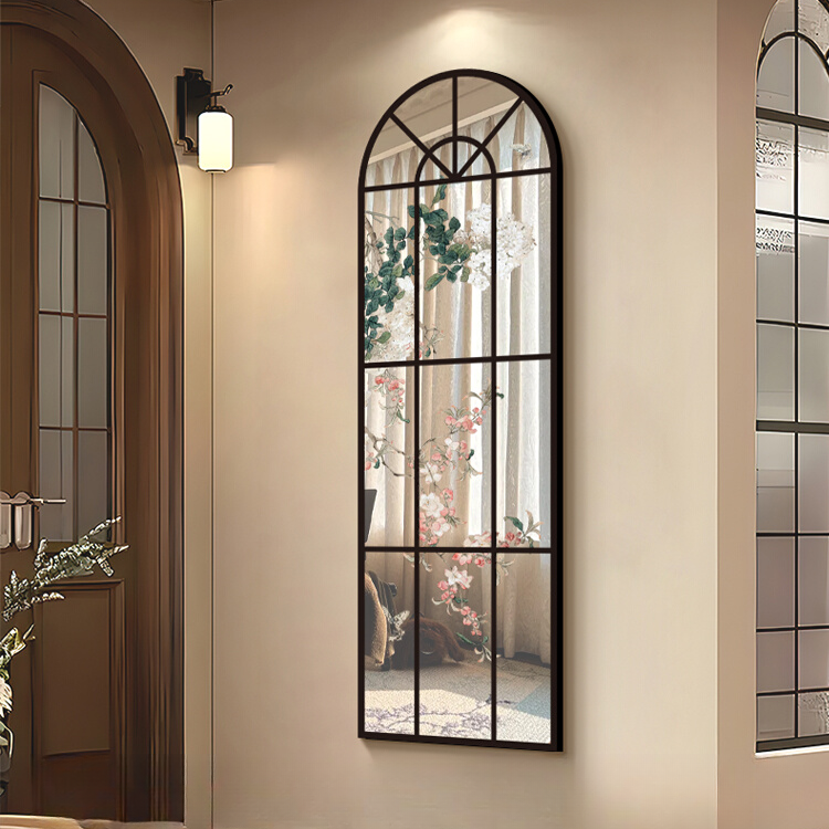 全身镜法式中古风镜面装饰画镜子入户玄关客厅挂画复古高级感壁画