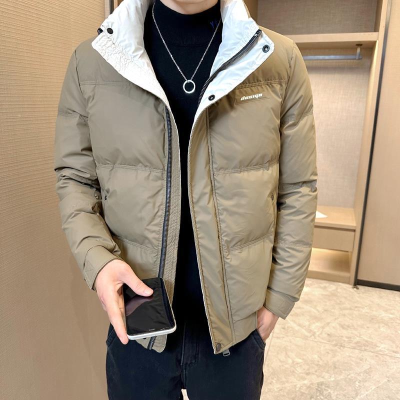 羽绒服2023年新款痞帅冬季加厚防寒立领潮流外套休闲轻薄百搭上衣