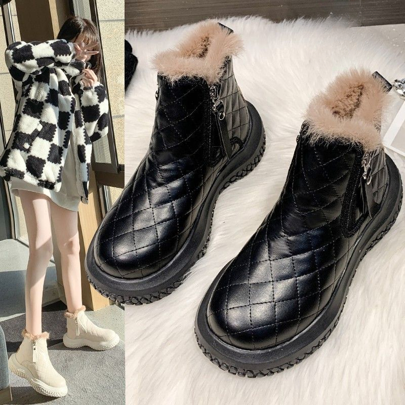 雪地靴女加绒加厚2023秋冬新款东北棉鞋防水防滑保暖一脚
