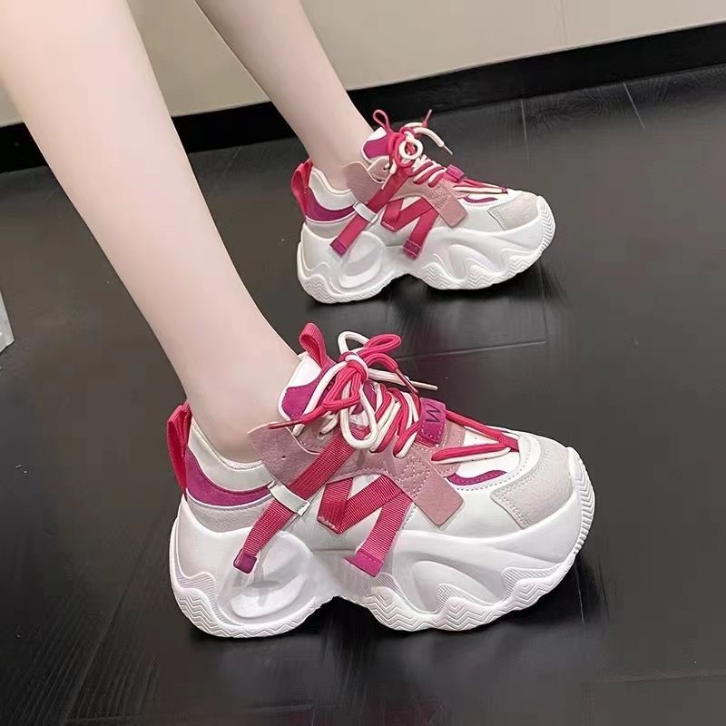 老爹鞋超轻女2023年秋季新款网红小众百搭厚底8cm女时尚