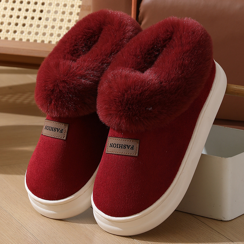 冬季棉鞋包跟女月子鞋男情侣居家防滑室内保暖软底加绒毛毛拖