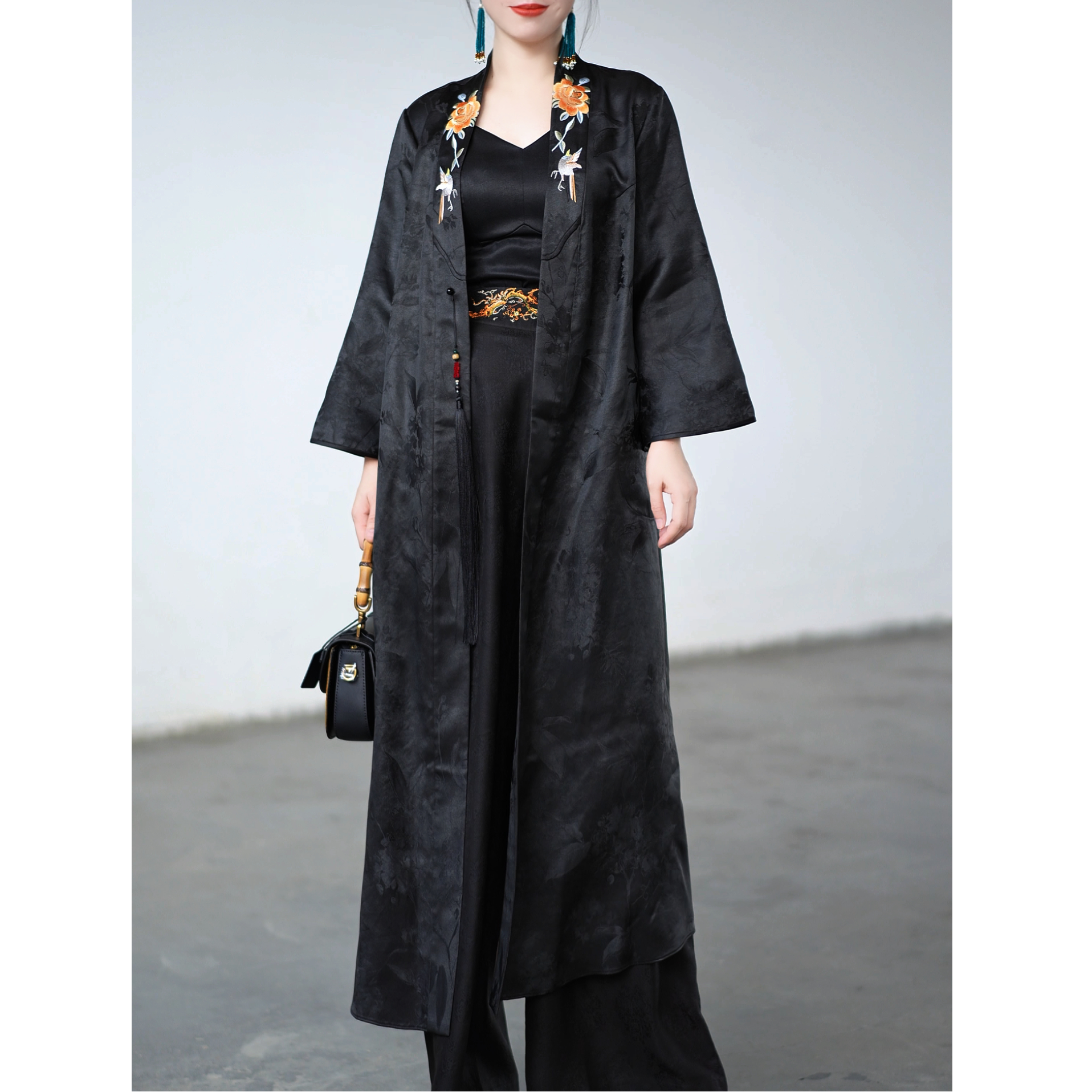 《锦绣前程》重锻大提花 香云纱 外套40姆米高定设计款气质时尚长款