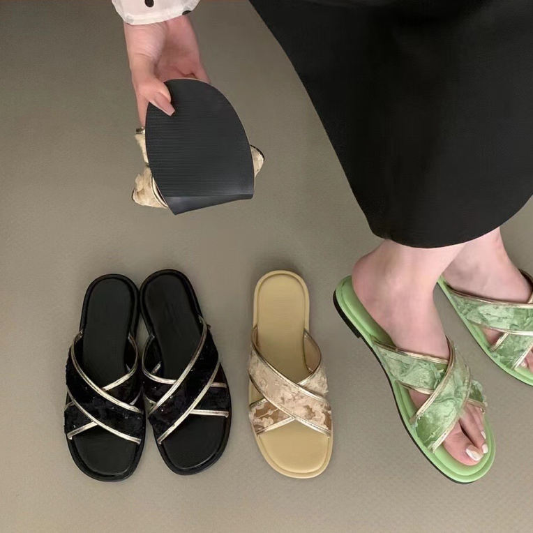国风凉拖鞋低平跟凉鞋