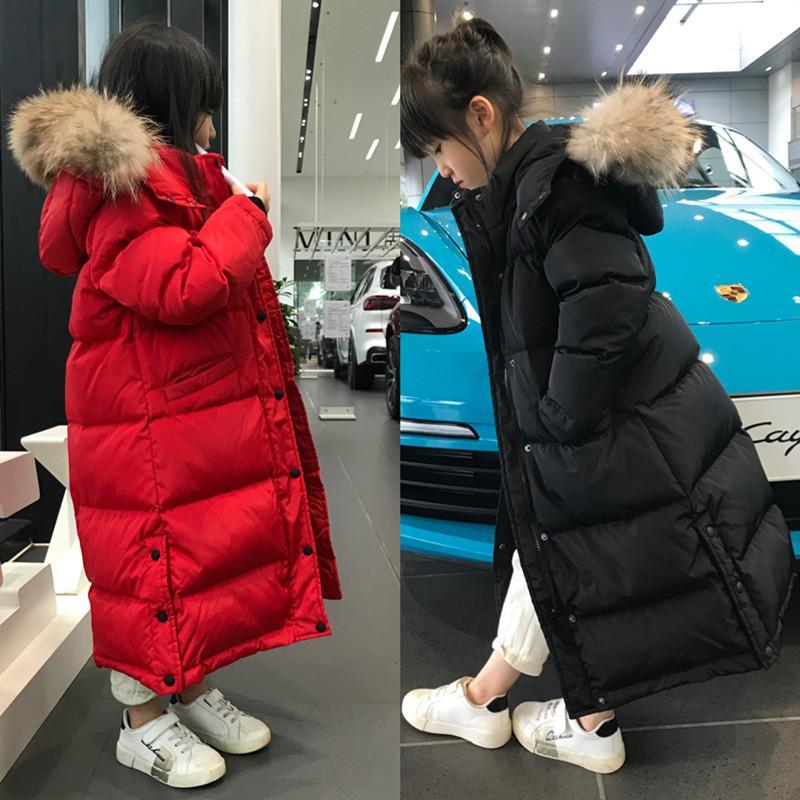 女童羽绒羽绒服中长款2023款洋气儿童长款过膝户外男童冬RT