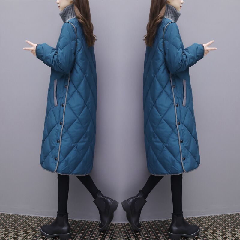 2023秋冬新款羽绒棉服女中长款韩版大码宽松轻薄羽绒棉衣过