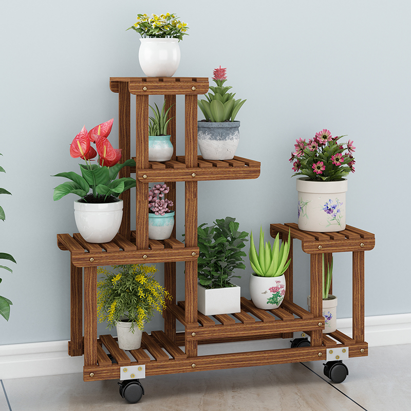 花架置物架简约家用实木2024新款多肉花架子花架子阳台置物架