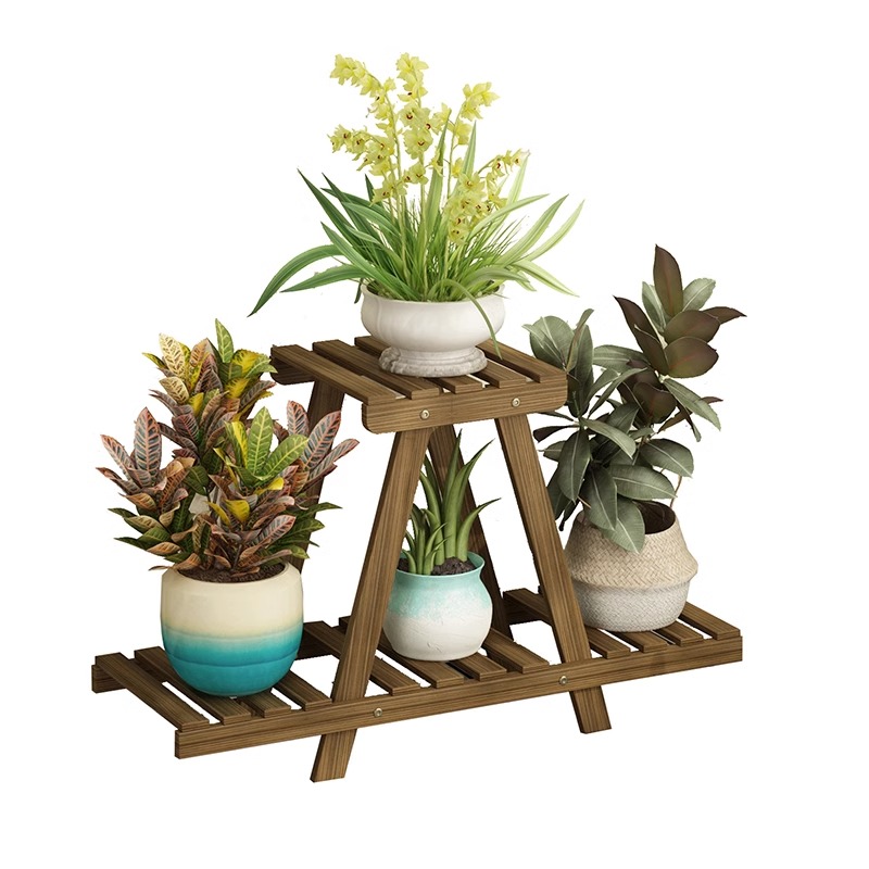 花架子多层室内多肉植物桌面小花托实木田园置物盆架阳台家用窗台