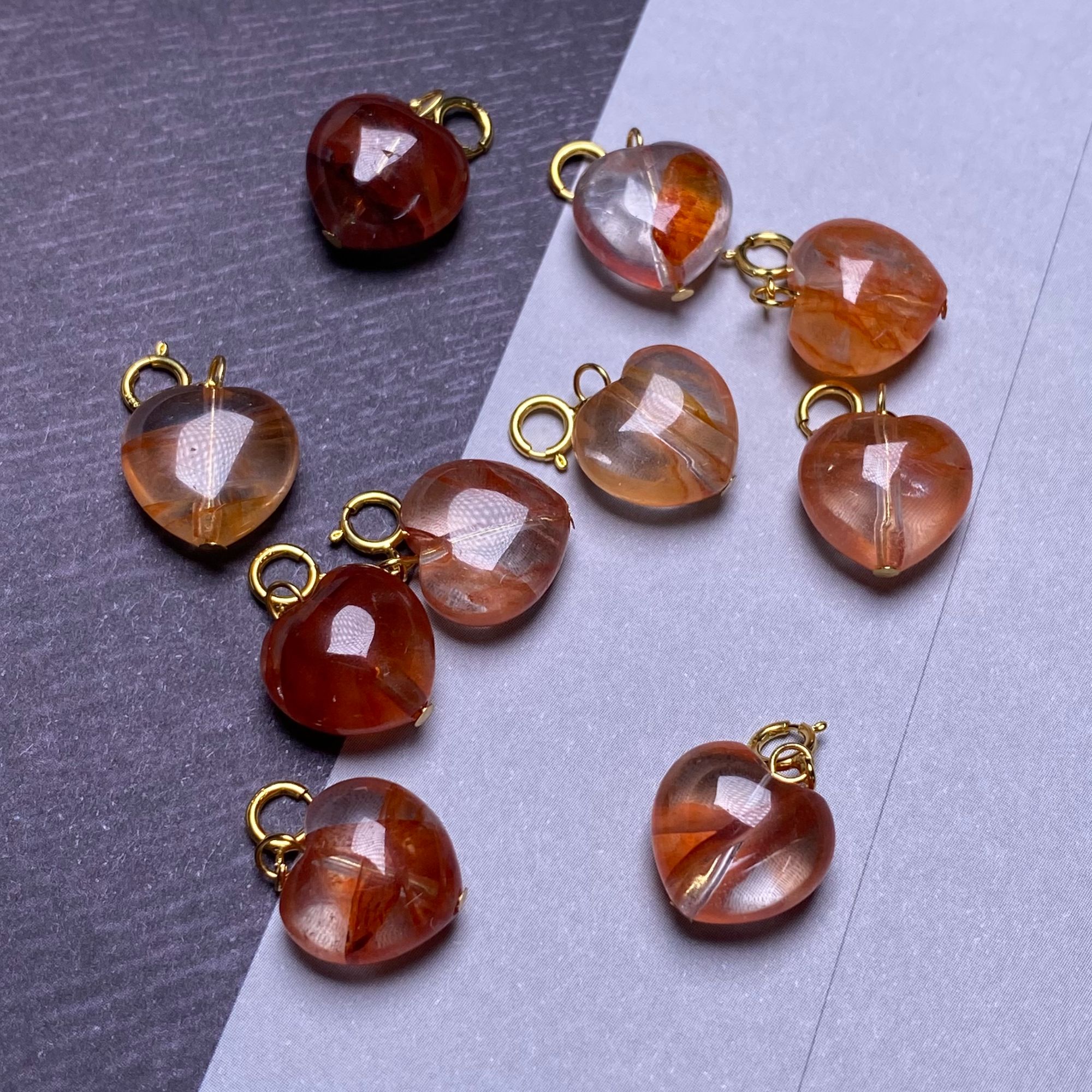 天然爱心胶花配件小滴溜925扣头（14*12）多样性发其一JH901